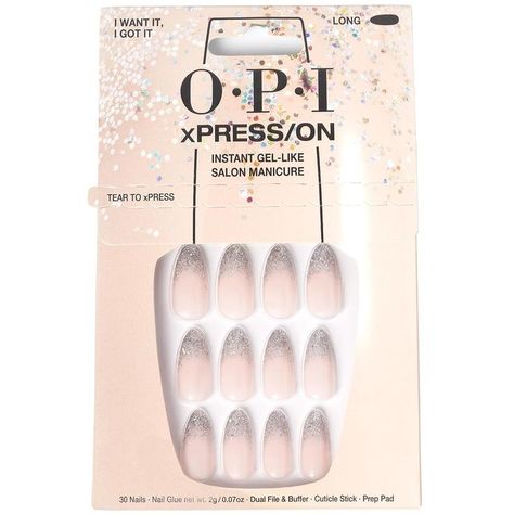 These sparkly modern French tip press-ons will get you what you want. Glossier Nail Polish, French Tip Nail Art, Almond Nail Art, Press On Nails Long, Red Carpet Manicure, Nail Effects, Almond Shape Nails, Almond Nail, Pedicure Nail Art