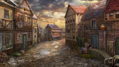 Orchestral Music, Fantasy Town, Fantasy City, Fantasy Setting, Fantasy Places, Fantasy Map, Wow Art, City Landscape, Medieval Town