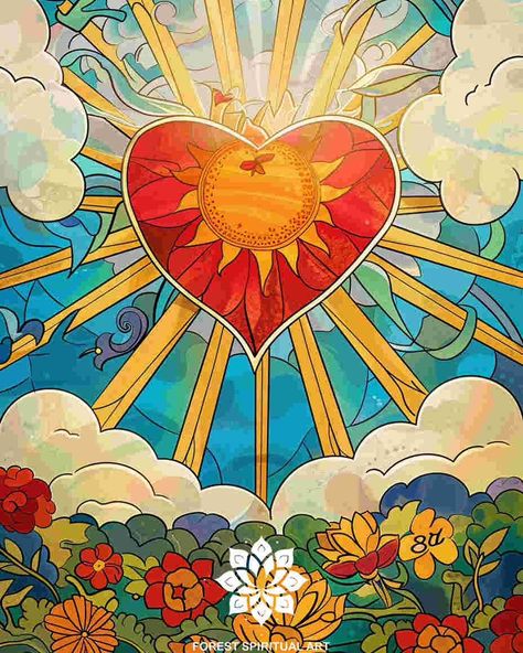 heart sunlight❤️｜original spiritual artwork 🧚🏻original AI art combine with spirituality 👉commercial use unavailable #healingart #spiritualart #spiritualawakenings #spiritualhealing #arthealing #aiartist Love Personified, Animal Drawings Sketches, Spiritual Artwork, Heart Art, Spiritual Art, Spiritual Healing, Free Spirit, A Heart, Animal Drawings