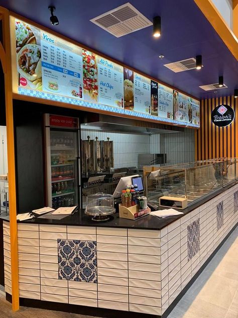 Shawarma Shop Design Ideas, Mexican Fast Food Restaurant Design, Takeout Restaurant Design, Kebab Shop Design, Restaurant Counter Design Ideas, Shawarma Restaurant Design, Shawarma Shop Design, Kebab Restaurant Design, Fast Food Shop Design