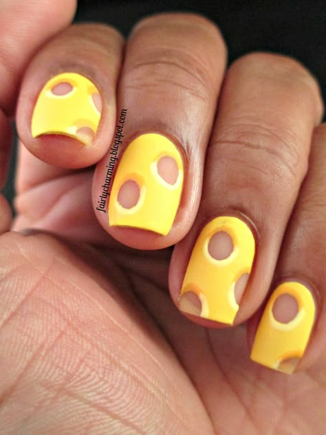 Fairly Charming: Cheese #nail #nails #nailart Food Nail Art, Food Nails, Ten Nails, Crazy Nail Art, Makeup Nails Designs, Easter Nail Designs, Crazy Nails, Diy Nail Designs, Easter Nails