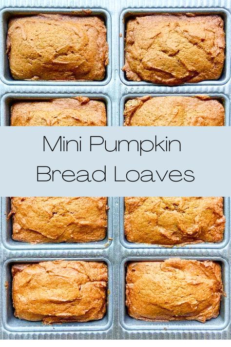 Pumpkin Mini Loaves, Pumpkin Banana Bread Mini Loaves, Mini Coffee Cakes Loaves, Mini Loaves Pumpkin Bread, Mini Pumpkin Loaf, Mini Pumpkin Bread Recipe, Mini Bread Loaves Christmas Gift Ideas, Coffee Cake Mini Loaves, Mini Pumpkin Loaves