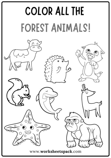 Activity sheets - worksheetspack Forest Animal Books For Preschool, Forest Animal Worksheets, Forest Animals Preschool Activities Free Printables, Forest Animal Worksheets Preschool, Forest Worksheets For Kids, Forest Animals Activities For Kids, Forest Activities For Preschool, Forest Animals Preschool Activities, Preschool Forest Animals