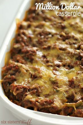 Million Dollar Casserole, Hamburger Casseroles, Casseroles Recipes, Hamburger Casseroles Recipes, Food Casseroles, Ground Beef Casserole Recipes, Spaghetti Casserole, Best Casseroles, One Dish Meals