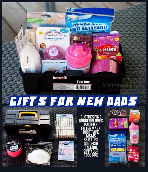 Growing with the Gordons: Gift Ideas for New Dads Daddy Survival Kit, First Time Dad Survival Kit Daddy Survival Kit Ideas New Dads, New Dad Gift Basket, New Dad Survival Kit, Mommy Survival Kit, Dad Baby Shower Gift, Survival Kit Gifts, First Time Dad, Diy Baby Shower Gifts, Survival Kits