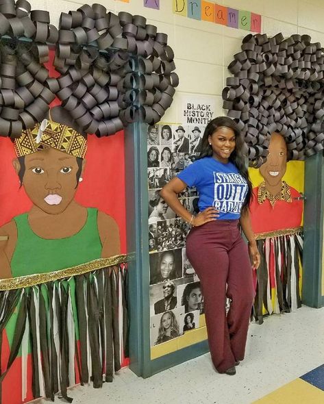 Image may contain: 6 people, people standing History Door Decorations, Months Song, History Classroom Decorations, American History Classroom, Teacher Door Decorations, Black Teachers, Black Figure, Teacher Doors, History Classroom