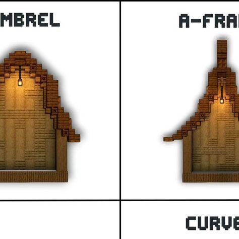 Minecraft Pointy Roof Design, A Frame Roof Minecraft, Minecraft Roof Types, Pointed Roof Minecraft, Barn Roof Minecraft, Pointy Roof Minecraft, Minecraft Roof Pattern, Minecraft Pointy Roof, Curved Roof Minecraft