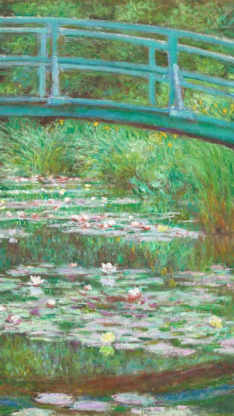 Monet iPhone wallpaper, phone background, The Japanese Footbridge famous painting | free image by rawpixel.com / National Gallery of Art (Source) Monet Wallpaper, Iphone Background Art, Monet Claude, Claude Monet Water Lilies, Claude Monet Paintings, Claude Monet Art, Monet Art, Country Landscape, Monet Paintings