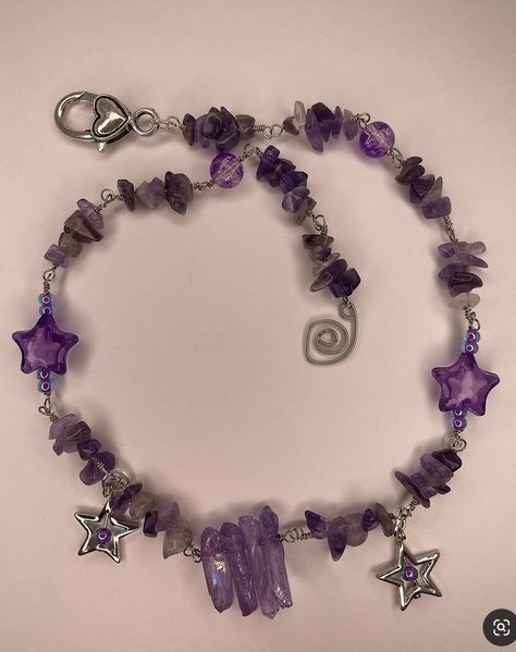 Purple Fairy, Crystal Bead Jewelry, Earthy Jewelry, Metal Star, Easy Jewelry, Beads Bracelet Design, Funky Jewelry, Hippie Jewelry, Moon Jewelry