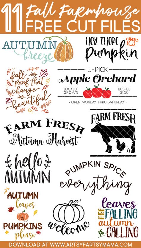 Fall Svgs Free, Fall Svgs, Christmas Fonts Free, Cricut Svg Files Free, Idee Cricut, Mom Fall, Autumn Svg, Farmhouse Svg, Projets Cricut