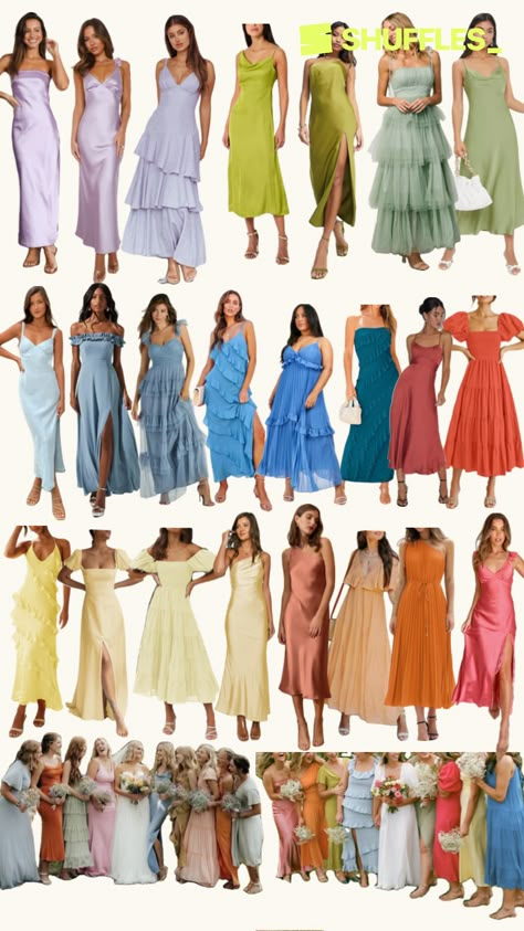 Created by raegan_craig on Shuffles Bridesmaid Color Palette, Sunset Palette, Fiesta Wedding, Bridesmaid Colors, Mismatched Bridesmaid Dresses, Wedding 2025, Guest Attire, Wedding 2024, Wedding Attire Guest