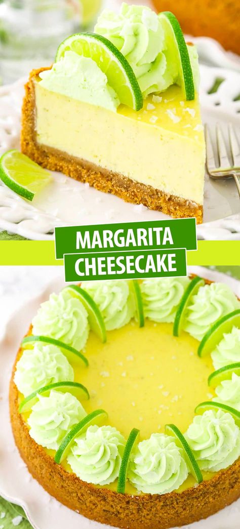 Cheesecake With Alcohol, Mango Lime Cheesecake, Margarita Cheesecake Recipe, Summer Cheesecake Flavors, Alcoholic Cheesecake, Sugar Cookie Cheesecake Recipe, Tequila Cheesecake, Fancy Cheesecake Recipes, Cheesecake Ideas Creative