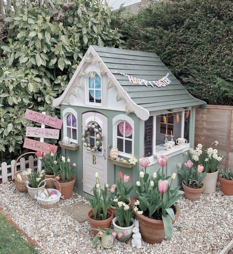 Outdoor Play Area Ideas, Play Area Ideas, Outside Playhouse, Garden Playhouse, Play Area Backyard, Backyard Kids Play Area, Play Garden, Backyard Playhouse, Wendy House