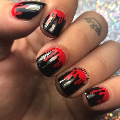 Goth Nails For Men, Halloween Men Nails, Mens Halloween Nails, Boys Nails Ideas, Red Nails Men, Halloween Nails For Men, Halloween Nails Men, Blood Drop Nails, Men Nails Design