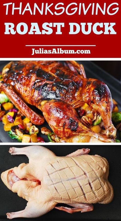 Duck Recipes Whole, Whole Duck Recipes, Thanksgiving Roast, How To Cook Duck, Roasted Duck Recipes, Goose Recipes, Duck Recipe, Roast Duck, Duck Recipes