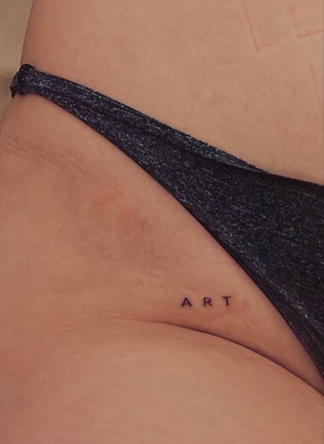 Name Tattoo On Pelvis, Tattoo Ideas Female Buttocks, Bite Me Tattoo Buttcheek, Small Pelvic Tattoos Women, Sensual Tattoo For Women, Dirty Tattoos For Women, Little Hip Tattoos, Spicy Tattoo Ideas, Yes Sir Tattoo