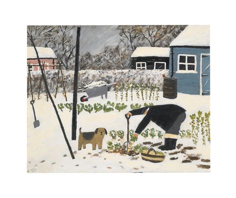 View PARSNIPS, SPROUTS AND GREENS (2013) By Gary Bunt; oil on canvas; 65 by 81cm.; 25½ by 32in; Signed; . Access more artwork lots and estimated & realized auction prices on MutualArt. Gary Bunt, 동화 삽화, Garden Illustration, Winter Illustration, English Artists, Art Brut, British Art, Winter Art, Naive Art