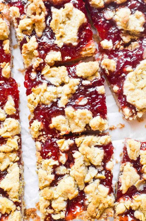 Strawberry Jam Bars, Jam Crumble Bars, Jam Bars, The View From Great Island, Crumb Bars, Strawberry Bread, Homemade Strawberry Jam, Buttery Shortbread Cookies, Strawberry Wine