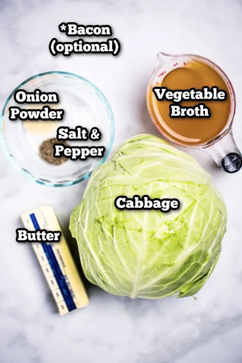 Instant Pot Cabbage is the perfect side dish made with a whole head of cabbage, savory vegetable broth, spices, and butter, topped with crispy bacon and ready in 15 minutes! Instant Pot Cabbage, Buttered Cabbage, Onion Vegetable, Cabbage And Bacon, Fried Cabbage, Vegetable Broth, Perfect Side Dish, Crispy Bacon, Instant Pot Recipes