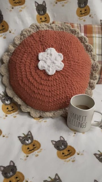 Knit & Crochet wear & specialty gifts on Instagram: "Yes it’s pumpkin time! 🧡🎃 Actually since August I’ve been enjoying all things with pumpkin goodness, because I LOVE pumpkin!🧡 And time to share one of my top favorite crochet makes!🥧🧡 ➡️ My Cutie Pie Pillow is really the perfect Autumn accessory! A great conversation piece, you can find this pattern from @eat.pray.and.crochet ! 🧶🍁🍂 Let me know in the comments if you love pumpkin baked goods!!! 🎃🎃🎃🎃🎃🎃 #cutiepiepillow #chunky #pumpkinpie #crochetpillow #autumnvibes🍁 #makersgonnamake #crochetersofinstagram #shopourcommunity #shophandmadelove #ourmakerlife" Pumpkin Baked Goods, Pie Pillow, Crochet Wear, Eat Pray, Crochet Fall, Crochet Pillow, Fall Accessories, Cutie Pie, Fall Vibes