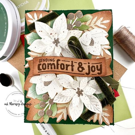 Festive Blooms – Concord & 9th – ink.therapy.designs Concord And 9th Festive Blooms, Concord And 9th Christmas Cards, Concord & 9th Festive Blooms, Poinsettia Cards, Tis The Season To Be Jolly, Concord And 9th, Nature Card, Green Cards, Card Making Tips