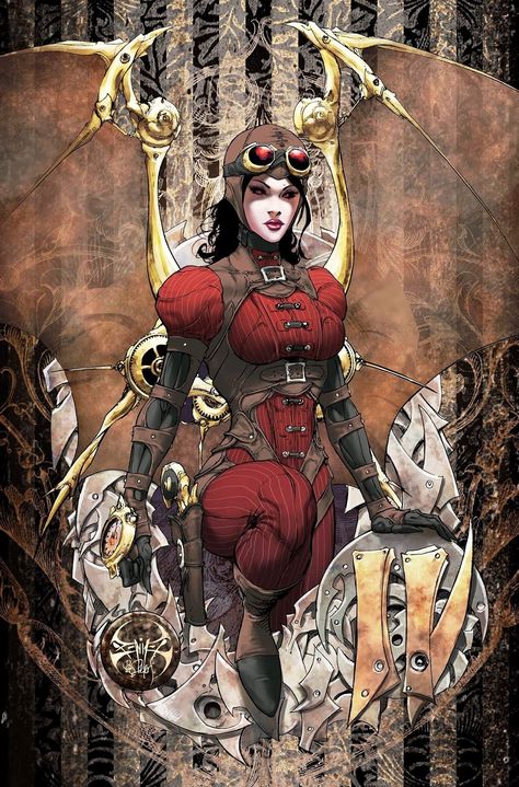 Punk Character, Lady Mechanika, Victorian Era Fashion, Comic Book Drawing, Graphic Novel Art, Comics Girls, Steampunk Art, Image Comics, Steam Punk