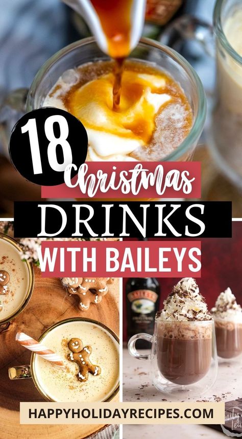 Bailey’s Drink Recipes, Christmas Cocktails With Baileys, Baileys Recipes Drinks Christmas, Christmas Baileys Cocktails, Holiday Drinks With Baileys, Baileys Holiday Cocktails, Hot Baileys Drink Recipes, Christmas Drinks With Baileys, Baileys Christmas Cocktails