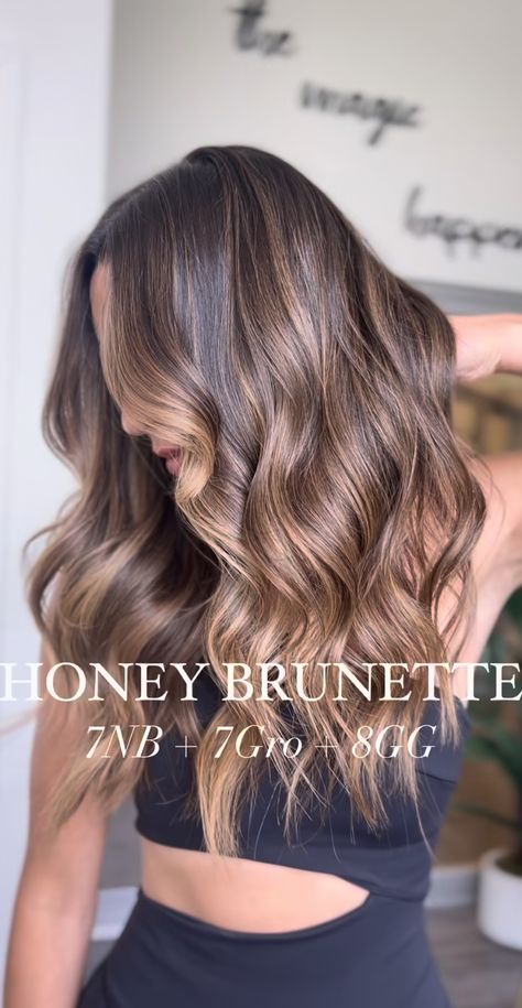 Light Brown Balayage Formula, Balayage Hair For Cool Skin Tone, Light Brown Hair Carmel Hilights, Hair Highlights Blonde And Brown, Light Brown Hair With Deminsions, Warm Tone Highlights Brunettes, Cool Bronde Formula, Carmel Highlights Formula, Teddy Bear Bronde Formula