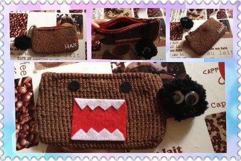 Domo Crochet, Domo Kun, Crochet Design Pattern, Crochet Fashion Patterns, Diy Crafts To Do, Fun Crochet Projects, Wallet Pattern, Diy Arts And Crafts, Cute Crochet