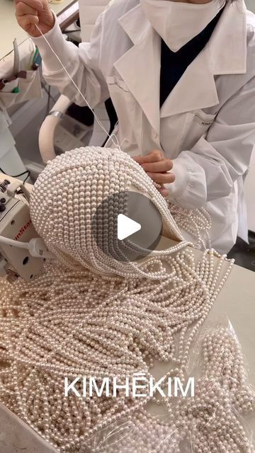 - K I M H Ē K I M - on Instagram: "Moment of making the headpiece with pearls for PF23 collection ' Hymne à la perle '" Headpiece Diy, Pearl Headpiece, Faux Pearl, Headpiece, In This Moment, White, On Instagram, Quick Saves, Instagram