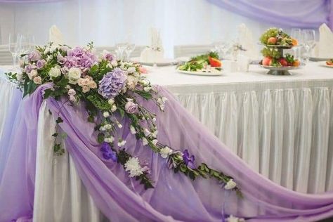 Bridal Party Table Decorations, Bridal Party Tables, The Wedding, Wedding Table Runner, Arch Decoration Wedding, Lilac Wedding, Table Runners Wedding, Decorations Table, Wedding Linens