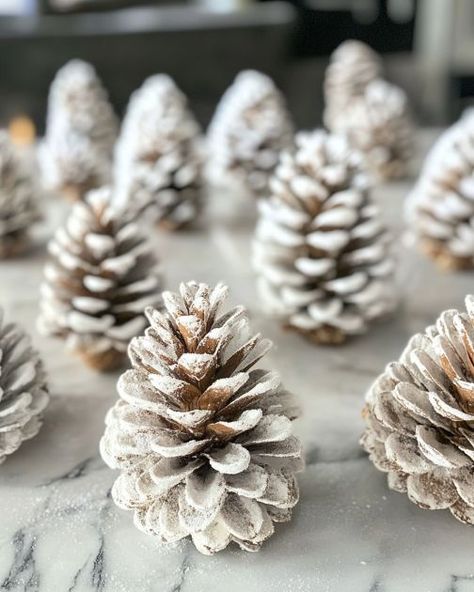 Lady pours bleach over pine cones, creates best DIY for a perfect White Christmas Bleached Pine Cones, White Christmas Diy, Bleached Pine, Silver Spray Paint, Old Glass Bottles, Winter Whites, Safety Mask, Old Towels, Essential Oil Scents