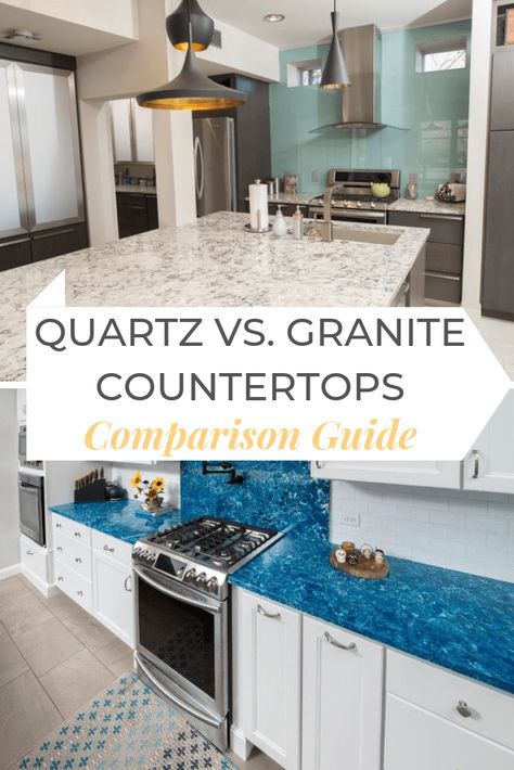 Quartize Countertops, Popular Granite Countertops, Both Sides Of The Story, Quartz Countertops Cost, Cost Of Granite Countertops, Countertop Prices, Best Countertops, Glazed Kitchen Cabinets, Countertop Inspiration