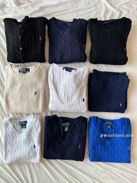 Ralph Lauren Outfits Winter, How To Style Ralph Lauren Sweater, Ralph Lauren Sweater Aesthetic, Polo Ralph Lauren Sweater Outfit, Ralph Lauren Shirt Outfit, Ralph Lauren Sweater Outfit, Polo Ralph Lauren Outfits, Stile Blair Waldorf, Sixth Form Outfits