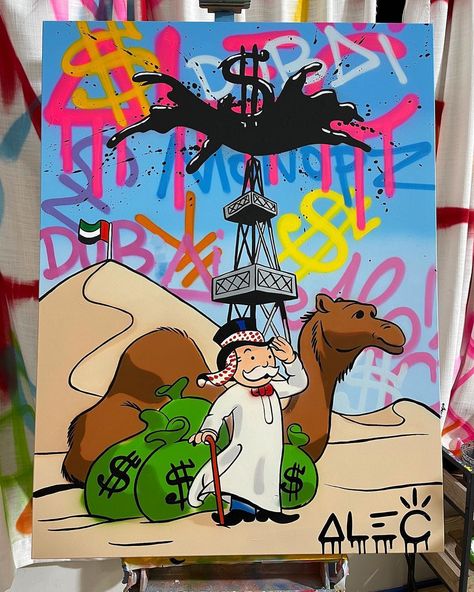 Business Painting, Money Design Art, Monopoly Man, Spongebob Cartoon, Disney Canvas Art, Alec Monopoly, Art Trippy, Disney Canvas, Trippy Painting