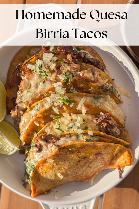 If you’ve been scrolling through food blogs or TikTok lately, you’ve likely seen the mouthwatering trend of birria queso tacos. These cheesy, crispy tacos filled with tender, flavorful birria meat have become a favorite for foodies everywhere. Whether you’re hosting a dinner party or just want to treat yourself, this recipe will guide you through creating birria tacos with that iconic cheesy twist. Queso Birria Tacos Recipe, Birria Tacos Recipe Easy, Birria Meat, Birria Quesatacos, Authentic Birria, Queso Tacos, Taco Appetizers, Tacos At Home, Birria Tacos