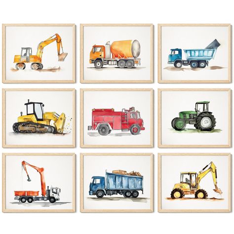 PRICES MAY VARY. EYE-CATCHING CONSTRUCTION WALL DECOR FOR KIDS ROOMS: Our vintage transportation decor can definitely transform any space into a construction enthusiast's dream with our captivating toddler boy room decor or say vintage truck decor. Featuring vibrant and detailed illustrations, these truck pictures for walls and dump truck pictures bring the thrilling world of construction to life in a visually stunning way SET INCLUDE: Our construction classroom decor set includes six high-quali Boys Construction Dresser, Truck Themed Boys Room Wall Art, Construction Theme Bedroom Target, Baby Boy Nursery Art Wall, Toddler Boy Room Themes Target, Big Boy Bedrooms Toddler Target, Baby Car Wall Art, Vintage Car And Tractor Nursery Baby Boy, Tractors Kids Room