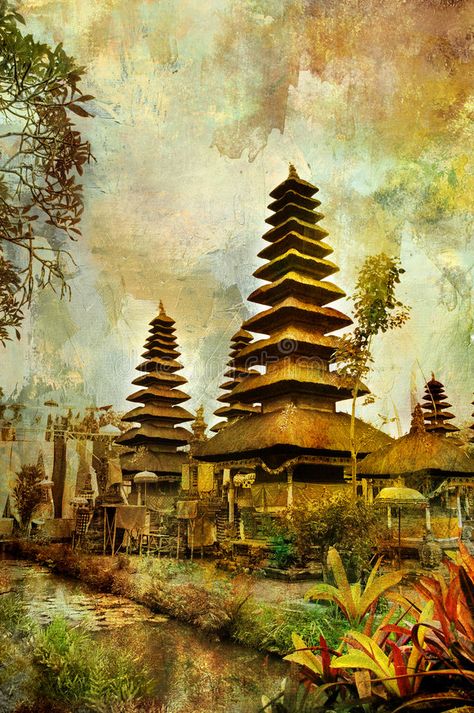 Bali Painting, Scenic Art, Art Print Display, Sunset Wall Art, Tropical Art, Landscape Artist, Visual Artwork, World Art, Balinese