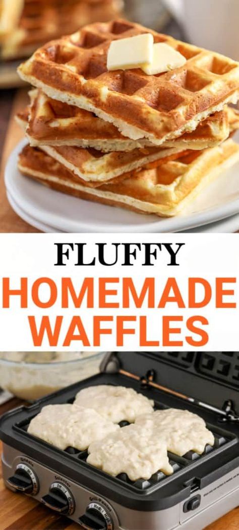 This homemade waffle recipe makes perfectly fluffy and crispy waffles. With a simple batter, you can make this classic breakfast in no time! #spendwithpennies #waffles #homemadebatter #fluffywaffles #wafflerecipe Waffle Batter Recipe Belgian, Waffle Recipe Fluffy, Waffle Creations, One Waffle Recipe, Waffles Belgian, Homemade Waffle Recipe, Waffle Batter Recipe, Best Waffle Recipe, Crispy Waffles