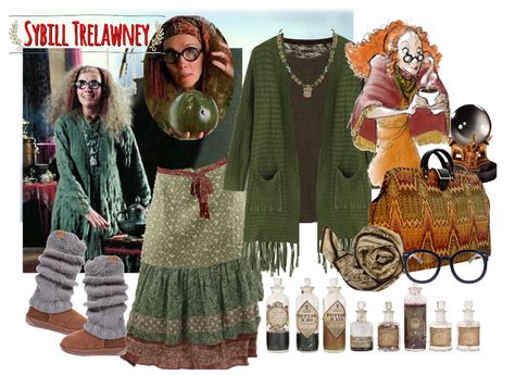 Trelawney Cosplay, Professor Trelawney Costume, Sybil Trelawney, Harry Potter Dress Up, Professor Trelawney, Harry Potter Kostüm, Harry Potter Dress, Harry Potter Props, Harry Potter Potions