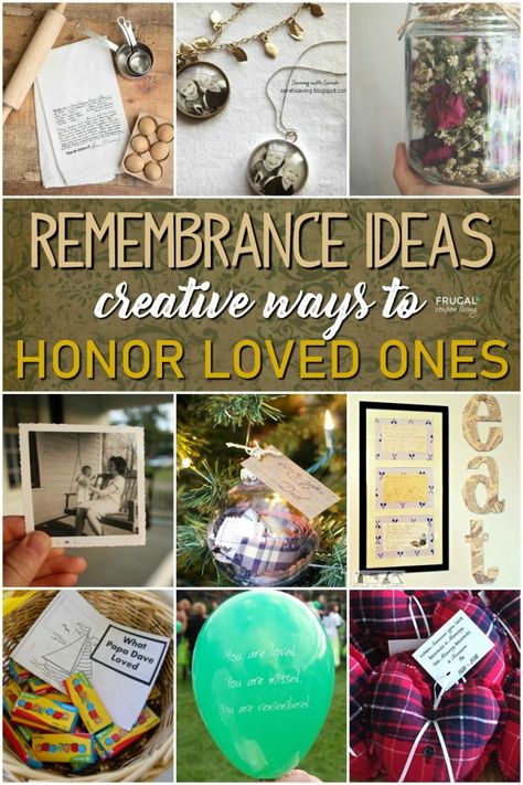 Loosing family and friends can be hard, especially when children are involved. We pulled together some of the best Memorial Crafts for Loved Ones. Remembrance ideas for deceased including how to save a voicemail, children's books about death, memory keepsakes, celebration of life ideas, and deceased loved one's clothing ideas. #FrugalCouponLiving #celebationoflife #funeral #funeralideas #memorial #memorialideas #remembrance #remembranceideas #death #Dying Rustic Memorial Ideas, Memorial Things Made From Clothes, Loved One Memorial Ideas, Memory Birthday Ideas, In Memoriam Ideas, Crafts For Remembering A Loved One, In Memory Ideas Projects, Memorial Things To Make, Memorial At Home Ideas