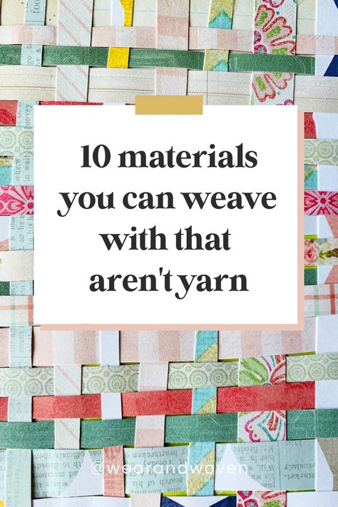 With these 10 unique weaving materials, the possibilities for creative weaving projects are plentiful. You can work with an array of materials aside from yarn, such as raffia, paper strips, ribbon, and more. Explore these 10 materials that you can weave with and discover an entire world of creative projects waiting to be made. Weaving Recycled Materials, Weaving On A Picture Frame, Creative Weaving Ideas, Weaving Sticks Projects, Weaving With Ribbon, Fabric Weaving Projects, Textile Weaving Art, Simple Weaving Projects, Yarn Weaving Crafts