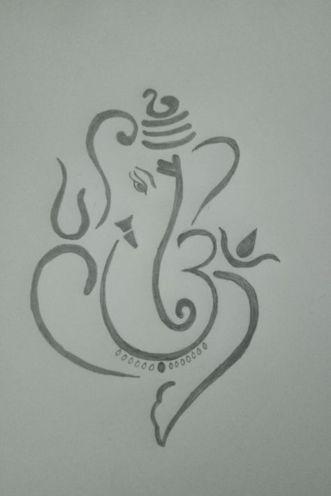 Easy Lord Ganesh pencil art for beginners... pencil sketch, pencil drawing, black and white pencil art.. Ganesh Sketch Pencil Easy, Ganesh Pencil Drawing, Ganpati Sketch Pencil Easy, Art Sketches Ideas Creative Sketchbook Pages, Easy Sketches For Beginners Pencil Simple Drawing, Art For Beginners Pencil, Pencil Art For Beginners, Ganpati Drawing, Easy Sketches For Beginners