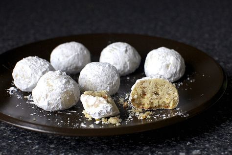 roasted chestnut cookies | smittenkitchen.com Chestnut Cookies, Russian Teacakes, Mexican Wedding Cookies Recipes, Wedding Cookies Recipe, Easy Vegan Cookies, Pecan Snowball Cookies, Chestnut Recipes, Vegan Pecan, Russian Tea Cake