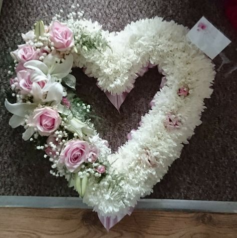 Heart Flower Arrangement, Flower Arrangements Heart Shape, Heart Shape Flower Arrangement, Heart Sympathy Arrangements, Condolence Flowers, Bereavement Flowers Floral Arrangements, Heart Shape Casket Spray, Casket Flowers, Sympathy Arrangements