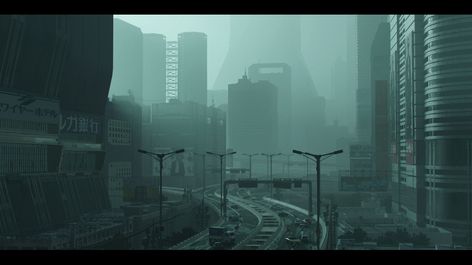 Apocalypse Landscape, Abandoned City, Abandoned Cities, Apocalypse Art, Industrial Architecture, Cyberpunk City, Dark City, Arte Cyberpunk, Aesthetic Japan