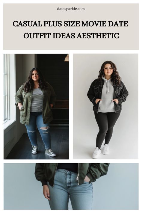 Casual plus size movie date outfit ideas featuring cozy jackets and jeans. Casual Movie Date Outfit Fall, Date Outfit Ideas Aesthetic, Plus Size Movie Date Outfit, Movies Date Outfit, Casual Movie Date Outfit, Movie Date Outfit Ideas, Movie Outfit Ideas, Movie Date Outfit, Effortless Style Casual