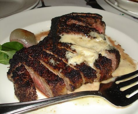 Crusted Steak Recipe, Coffee Rub Recipe, Shallot Butter, Crusted Steak, Steak Rub Recipe, Capital Grille, Rib Eye Recipes, Steak Sauce Recipes, Steakhouse Recipes