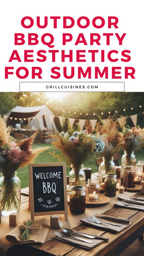 Check the article for different bbq party aesthetic like a garden, movie night, campfire, beach bbq party, and many more.#bbqparty#backyardparty#outdoorparty Country Backyard Party, Fancy Barbeque Party Decor, Pool Party Bbq Ideas, Rooftop Bbq Party, Bbq Dinner Party Decor, 18th Birthday Bbq Party Ideas, Bbq Birthday Party Ideas For Women, Rustic Bbq Party Decor, Vintage Bbq Party