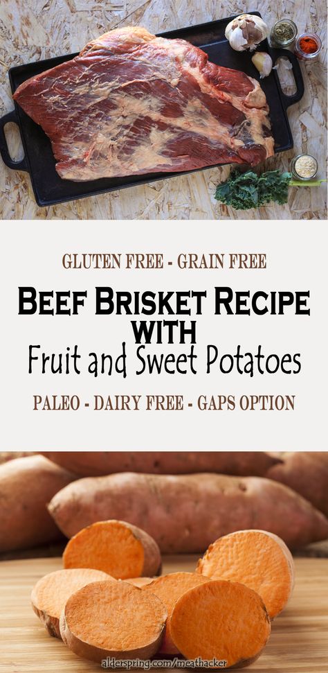 Beef Brisket Recipe, Dried Prunes, Brisket Recipe, Company Dinner, Beef Brisket Recipes, Family Dishes, Brisket Recipes, Gluten Free Grains, Dried Apricots